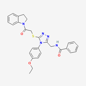 N-((4-(4-ethoxyphenyl)-5-((2-(indolin-1-yl)-2-oxoethyl)thio)-4H-1,2,4-triazol-3-yl)methyl)benzamide
