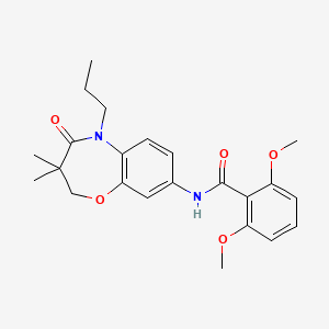 molecular formula C23H28N2O5 B3014087 N-(3,3-dimethyl-4-oxo-5-propyl-2,3,4,5-tetrahydrobenzo[b][1,4]oxazepin-8-yl)-2,6-dimethoxybenzamide CAS No. 921869-94-5