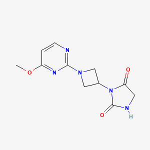 molecular formula C11H13N5O3 B3014095 3-[1-(4-Methoxypyrimidin-2-yl)azetidin-3-yl]imidazolidine-2,4-dione CAS No. 2380098-09-7