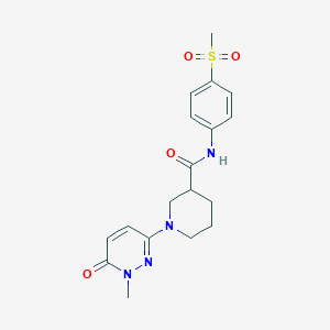 molecular formula C18H22N4O4S B3014097 1-(1-methyl-6-oxo-1,6-dihydropyridazin-3-yl)-N-(4-(methylsulfonyl)phenyl)piperidine-3-carboxamide CAS No. 1421531-34-1