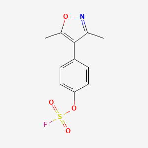 molecular formula C11H10FNO4S B3014098 4-(4-Fluorosulfonyloxyphenyl)-3,5-dimethyl-1,2-oxazole CAS No. 2411252-98-5