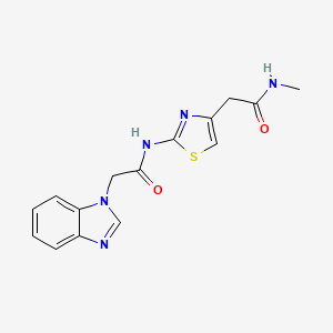 molecular formula C15H15N5O2S B3014102 2-(2-(2-(1H-benzo[d]imidazol-1-yl)acetamido)thiazol-4-yl)-N-methylacetamide CAS No. 1234807-80-7