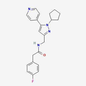 N-((1-cyclopentyl-5-(pyridin-4-yl)-1H-pyrazol-3-yl)methyl)-2-(4-fluorophenyl)acetamide