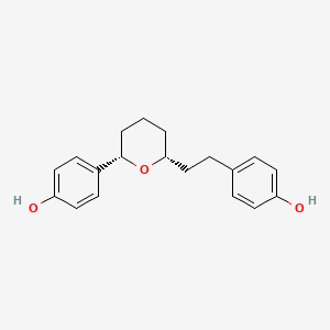 molecular formula C19H22O3 B3014137 2alpha-(4-Hydroxyphenyl)-6alpha-(4-hydroxyphenethyl)tetrahydro-2H-pyran CAS No. 30359-00-3