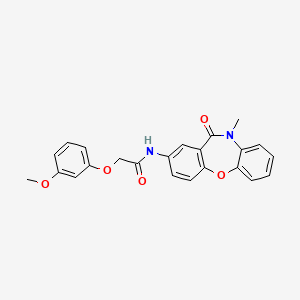 2-(3-methoxyphenoxy)-N-(10-methyl-11-oxo-10,11-dihydrodibenzo[b,f][1,4]oxazepin-2-yl)acetamide