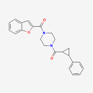 molecular formula C23H22N2O3 B3014147 (4-(苯并呋喃-2-羰基)哌嗪-1-基)(2-苯基环丙基)甲酮 CAS No. 1211161-93-1