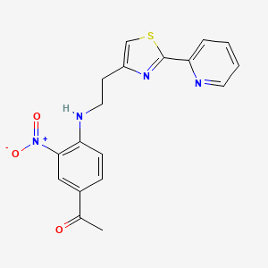 1-[3-Nitro-4-({2-[2-(2-pyridinyl)-1,3-thiazol-4-yl]ethyl}amino)phenyl]-1-ethanone