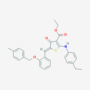 molecular formula C30H29NO4S B301415 ethyl (5Z)-2-(4-ethylanilino)-5-[[2-[(4-methylphenyl)methoxy]phenyl]methylidene]-4-oxothiophene-3-carboxylate 