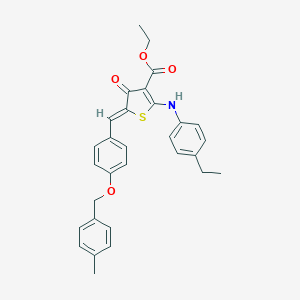 molecular formula C30H29NO4S B301416 ethyl (5Z)-2-(4-ethylanilino)-5-[[4-[(4-methylphenyl)methoxy]phenyl]methylidene]-4-oxothiophene-3-carboxylate 