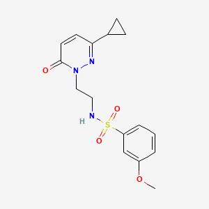 molecular formula C16H19N3O4S B3014160 N-(2-(3-cyclopropyl-6-oxopyridazin-1(6H)-yl)ethyl)-3-methoxybenzenesulfonamide CAS No. 2034535-01-6