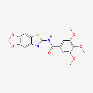 molecular formula C18H16N2O6S B3014163 N-([1,3]dioxolo[4,5-f][1,3]benzothiazol-6-yl)-3,4,5-trimethoxybenzamide CAS No. 892855-40-2