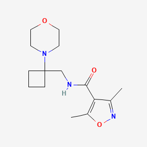 3,5-Dimethyl-N-[(1-morpholin-4-ylcyclobutyl)methyl]-1,2-oxazole-4-carboxamide