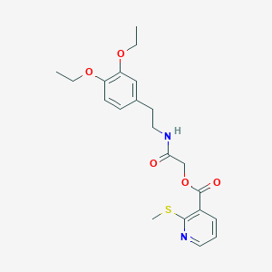 [2-[2-(3,4-Diethoxyphenyl)ethylamino]-2-oxoethyl] 2-methylsulfanylpyridine-3-carboxylate