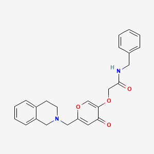 molecular formula C24H24N2O4 B3014170 N-benzyl-2-[6-(3,4-dihydro-1H-isoquinolin-2-ylmethyl)-4-oxopyran-3-yl]oxyacetamide CAS No. 898441-32-2