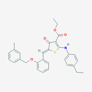 molecular formula C30H29NO4S B301418 ethyl (5Z)-2-(4-ethylanilino)-5-[[2-[(3-methylphenyl)methoxy]phenyl]methylidene]-4-oxothiophene-3-carboxylate 