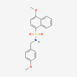 molecular formula C19H19NO4S B3014194 4-methoxy-N-[(4-methoxyphenyl)methyl]naphthalene-1-sulfonamide CAS No. 694472-80-5