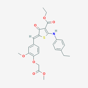 ethyl (5Z)-2-(4-ethylanilino)-5-[[3-methoxy-4-(2-methoxy-2-oxoethoxy)phenyl]methylidene]-4-oxothiophene-3-carboxylate