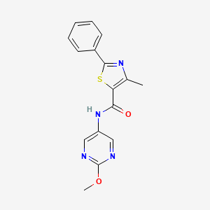 molecular formula C16H14N4O2S B3014236 N-(2-methoxypyrimidin-5-yl)-4-methyl-2-phenylthiazole-5-carboxamide CAS No. 1421514-26-2