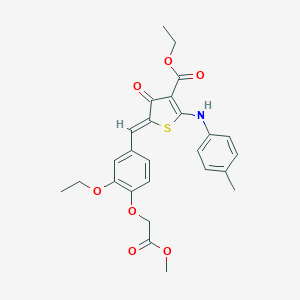 molecular formula C26H27NO7S B301424 ethyl (5Z)-5-[[3-ethoxy-4-(2-methoxy-2-oxoethoxy)phenyl]methylidene]-2-(4-methylanilino)-4-oxothiophene-3-carboxylate 
