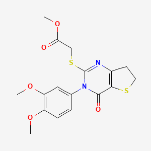 Methyl 2-[[3-(3,4-dimethoxyphenyl)-4-oxo-6,7-dihydrothieno[3,2-d]pyrimidin-2-yl]sulfanyl]acetate