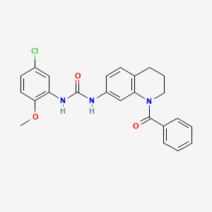 molecular formula C24H22ClN3O3 B3014249 1-(1-Benzoyl-1,2,3,4-tetrahydroquinolin-7-yl)-3-(5-chloro-2-methoxyphenyl)urea CAS No. 1203387-66-9