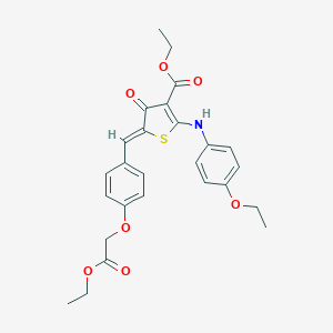 molecular formula C26H27NO7S B301425 ethyl (5Z)-2-(4-ethoxyanilino)-5-[[4-(2-ethoxy-2-oxoethoxy)phenyl]methylidene]-4-oxothiophene-3-carboxylate 