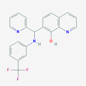 molecular formula C22H16F3N3O B3014261 7-(Pyridin-2-yl((3-(trifluoromethyl)phenyl)amino)methyl)quinolin-8-ol CAS No. 308294-75-9