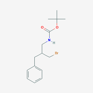 molecular formula C15H22BrNO2 B3014273 Tert-butyl N-(2-benzyl-3-bromopropyl)carbamate CAS No. 2378503-18-3