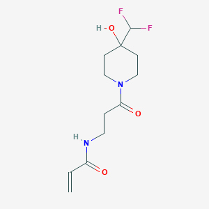 molecular formula C12H18F2N2O3 B3014276 N-[3-[4-(Difluoromethyl)-4-hydroxypiperidin-1-yl]-3-oxopropyl]prop-2-enamide CAS No. 2361810-85-5