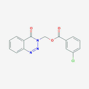 molecular formula C15H10ClN3O3 B3014288 (4-Oxo-1,2,3-benzotriazin-3-yl)methyl 3-chlorobenzoate CAS No. 385400-33-9