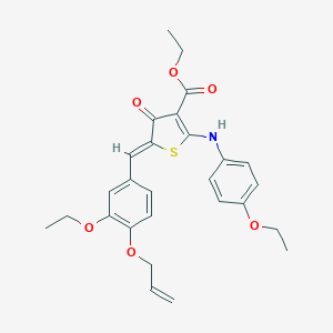 ethyl (5Z)-2-(4-ethoxyanilino)-5-[(3-ethoxy-4-prop-2-enoxyphenyl)methylidene]-4-oxothiophene-3-carboxylate