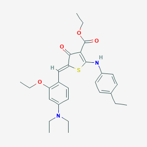 molecular formula C28H34N2O4S B301430 ethyl (5Z)-5-[[4-(diethylamino)-2-ethoxyphenyl]methylidene]-2-(4-ethylanilino)-4-oxothiophene-3-carboxylate 