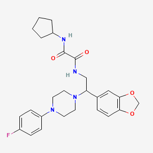 N1-(2-(benzo[d][1,3]dioxol-5-yl)-2-(4-(4-fluorophenyl)piperazin-1-yl)ethyl)-N2-cyclopentyloxalamide