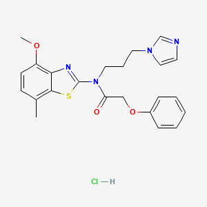 N-(3-(1H-imidazol-1-yl)propyl)-N-(4-methoxy-7-methylbenzo[d]thiazol-2-yl)-2-phenoxyacetamide hydrochloride