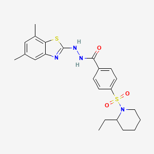 N'-(5,7-dimethylbenzo[d]thiazol-2-yl)-4-((2-ethylpiperidin-1-yl)sulfonyl)benzohydrazide