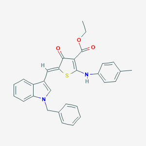 molecular formula C30H26N2O3S B301432 ethyl (5Z)-5-[(1-benzylindol-3-yl)methylidene]-2-(4-methylanilino)-4-oxothiophene-3-carboxylate 