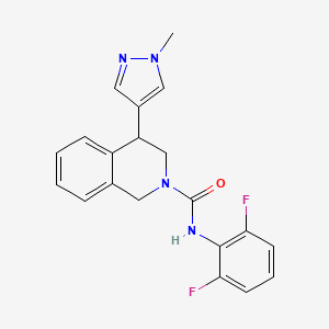 molecular formula C20H18F2N4O B3014325 N-(2,6-二氟苯基)-4-(1-甲基-1H-吡唑-4-基)-3,4-二氢异喹啉-2(1H)-甲酰胺 CAS No. 2034534-90-0