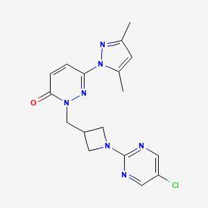 2-{[1-(5-chloropyrimidin-2-yl)azetidin-3-yl]methyl}-6-(3,5-dimethyl-1H-pyrazol-1-yl)-2,3-dihydropyridazin-3-one