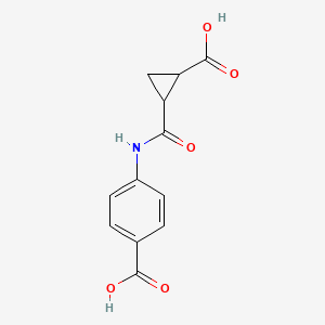 molecular formula C12H11NO5 B3014330 4-((2-Carboxycyclopropyl)carbonylamino)benzoic acid CAS No. 1024220-22-1