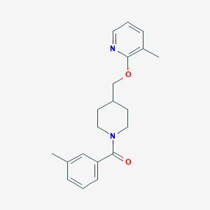 molecular formula C20H24N2O2 B3014335 (3-Methylphenyl)-[4-[(3-methylpyridin-2-yl)oxymethyl]piperidin-1-yl]methanone CAS No. 2379953-88-3