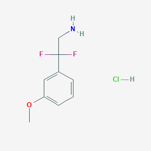 molecular formula C9H12ClF2NO B3014337 2,2-二氟-2-(3-甲氧基苯基)乙胺；盐酸盐 CAS No. 2408966-09-4