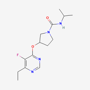 molecular formula C14H21FN4O2 B3014339 3-((6-ethyl-5-fluoropyrimidin-4-yl)oxy)-N-isopropylpyrrolidine-1-carboxamide CAS No. 2034320-05-1