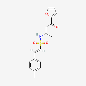 molecular formula C17H19NO4S B3014341 (E)-N-[4-(呋喃-2-基)-4-氧代丁-2-基]-2-(4-甲基苯基)乙烯磺酰胺 CAS No. 1445769-35-6
