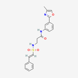 B3014346 N-[3-(4-Methyl-1,3-oxazol-2-yl)phenyl]-3-[[(E)-2-phenylethenyl]sulfonylamino]propanamide CAS No. 1424705-07-6