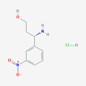 molecular formula C9H13ClN2O3 B3014350 （3S）-3-氨基-3-（3-硝基苯基）丙醇；盐酸盐 CAS No. 2408935-99-7