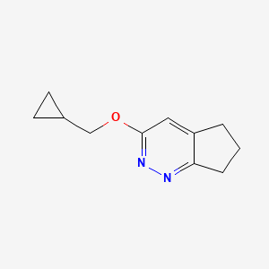 molecular formula C11H14N2O B3014353 3-(环丙基甲氧基)-5H,6H,7H-环戊并[c]哒嗪 CAS No. 2198021-08-6