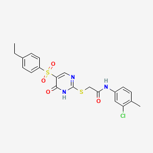 B3014354 N-(3-chloro-4-methylphenyl)-2-({5-[(4-ethylphenyl)sulfonyl]-6-oxo-1,6-dihydropyrimidin-2-yl}sulfanyl)acetamide CAS No. 1021252-51-6