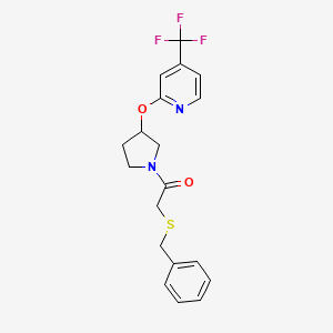 2-(Benzylthio)-1-(3-((4-(trifluoromethyl)pyridin-2-yl)oxy)pyrrolidin-1-yl)ethanone