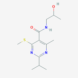 N-(2-hydroxypropyl)-4-methyl-6-(methylsulfanyl)-2-(propan-2-yl)pyrimidine-5-carboxamide