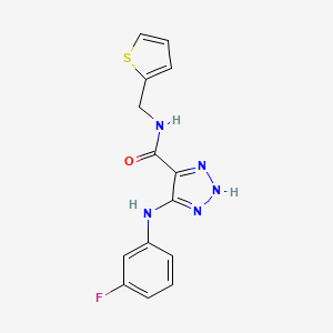 5-((3-fluorophenyl)amino)-N-(thiophen-2-ylmethyl)-1H-1,2,3-triazole-4-carboxamide